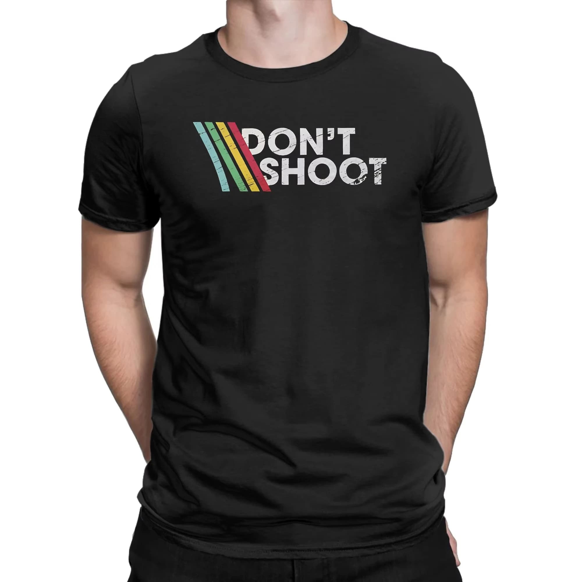 Vintage T Shirt Beach DONT SHOOT Gaming Arc Raiders Hip Hop T-Shirts Cotton Tee Shirt for Men Y2K Basic Short Sleeve Top Tees