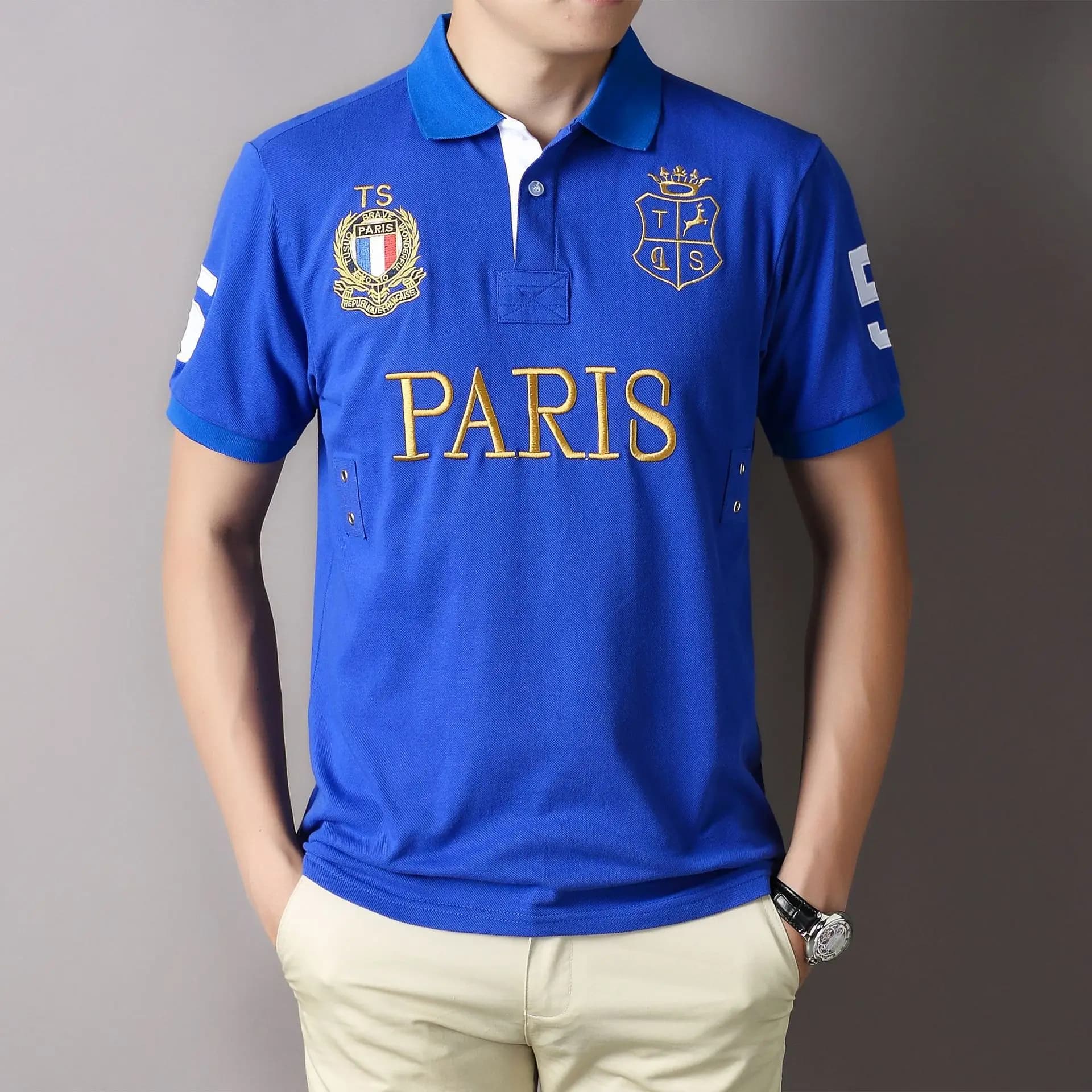 Polo Paris designer manches courtes homme classique France tee-shirt sport