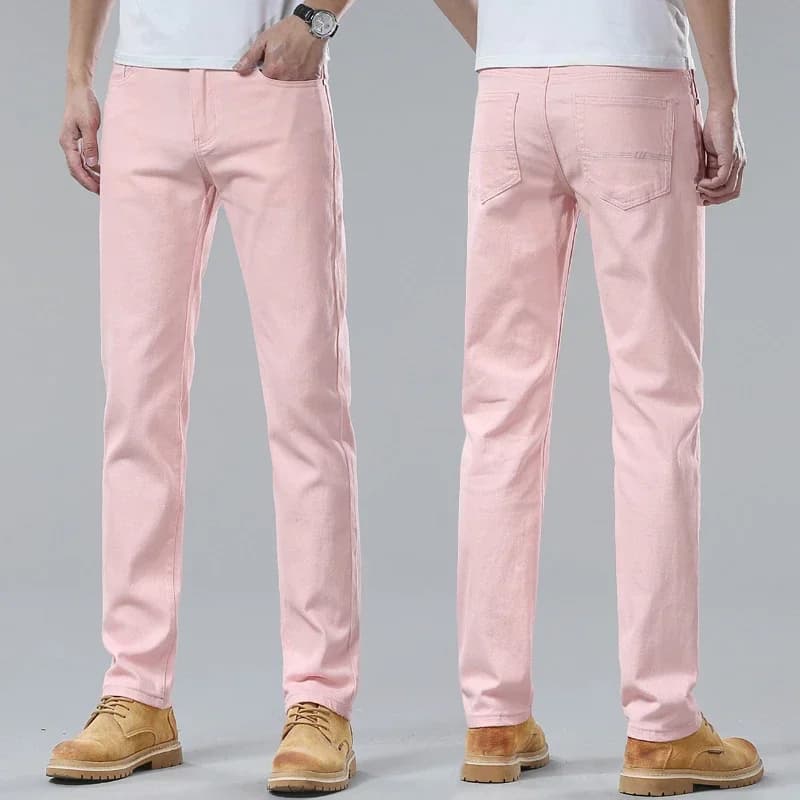 98% Cotton Slim Jeans Men's Trousers Stretchy Mid-waist Pencil Pants Denim Pants Fashion Personality Men Clothing Brand