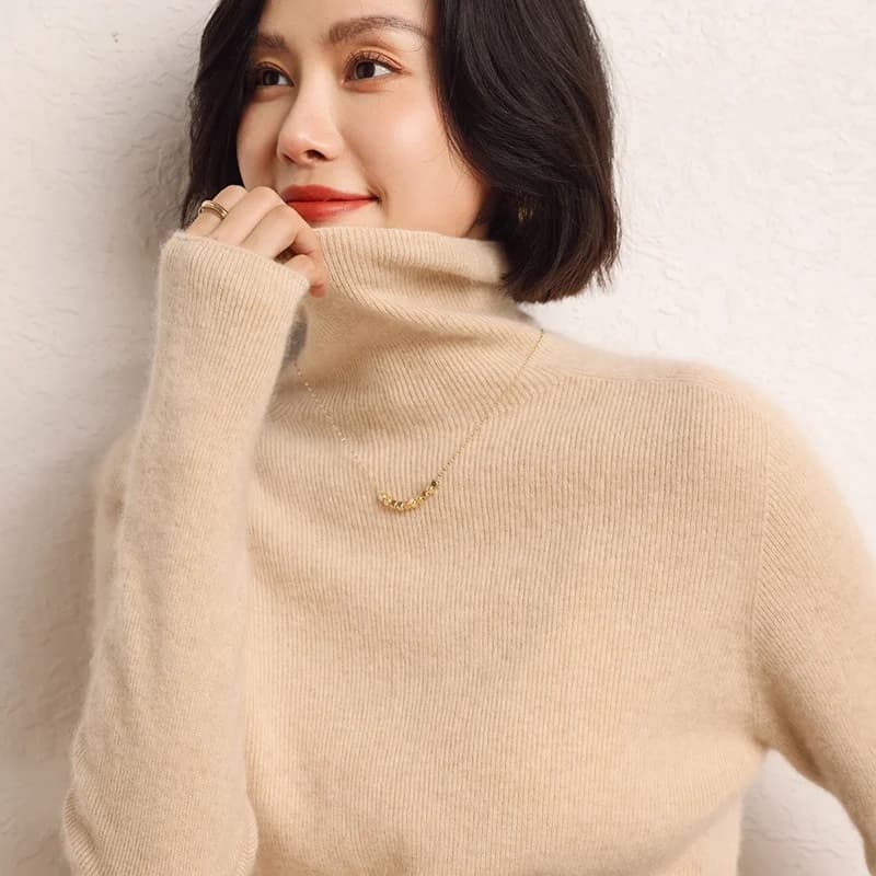 BY4521255 Damen Oversized-Pullover V-Ausschnitt 100% Wolle mit transparenten Ärmeln für Herbst