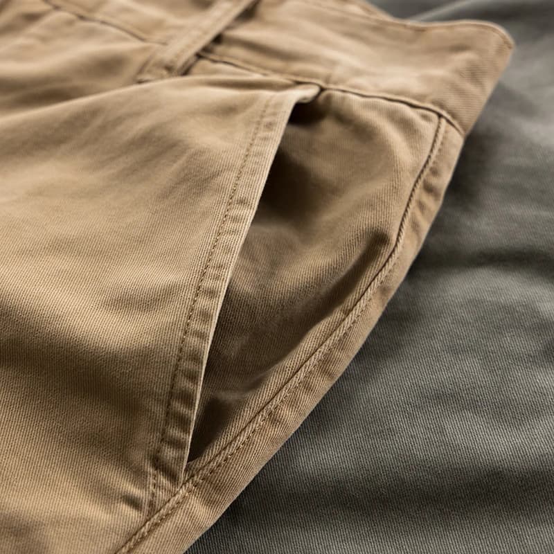 Pantalón de trabajo para hombre 100% algodón denso, corte slim recto, estilo casual americano