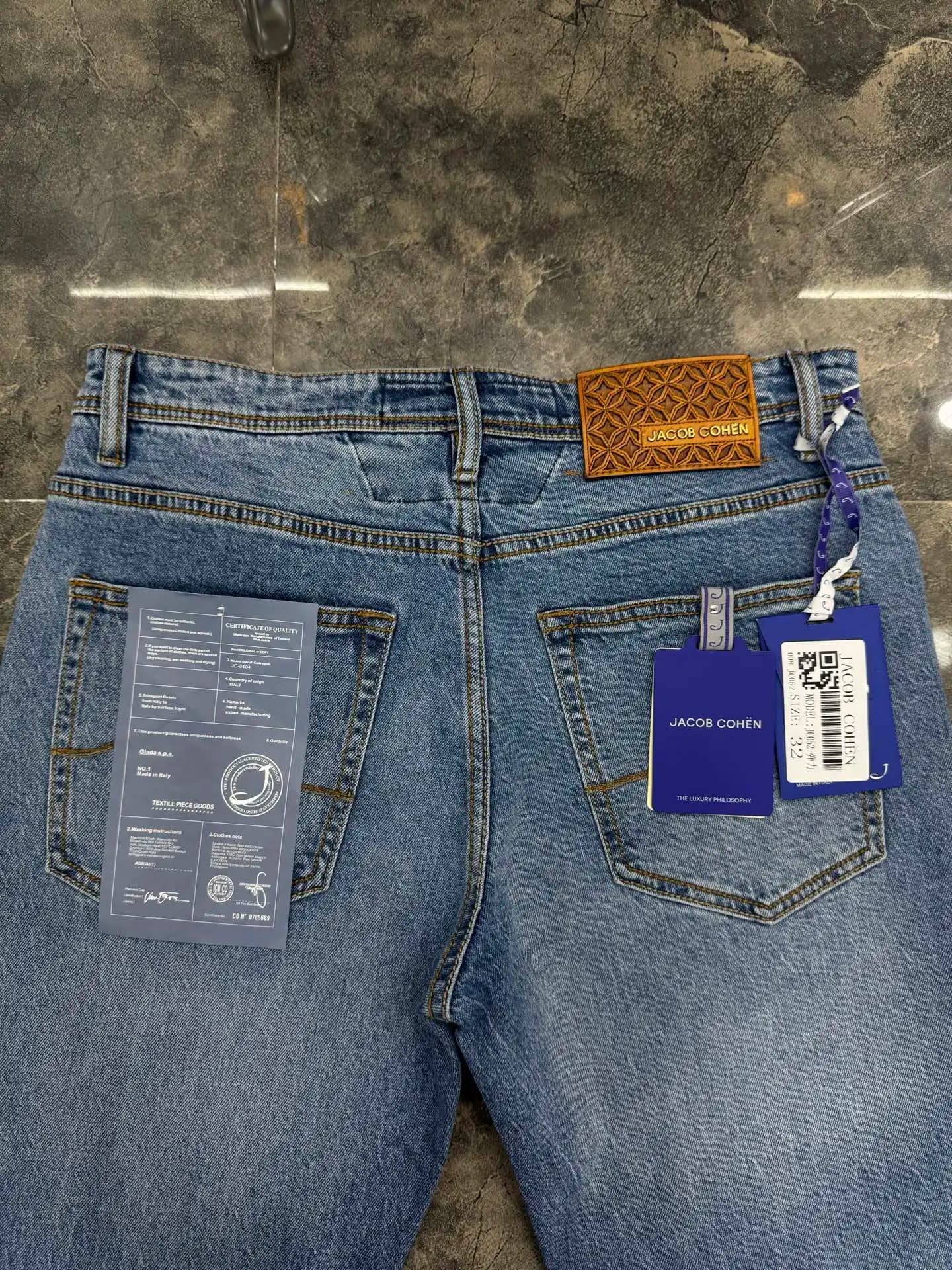 OECHSLI Jeans Thin Cotton Men 2026 Spring Summer new business zipper embroidery comfortable straight Big size 29-40 Pants