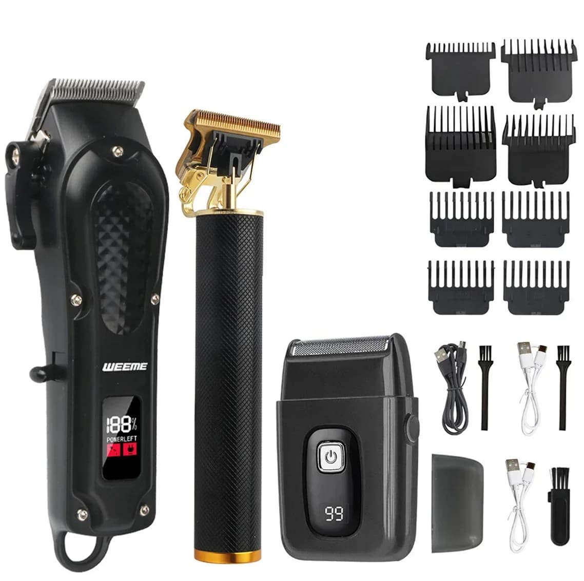 Máquina de corte de cabelo elétrica vintage 2026, sem fios, carregamento USB rápido