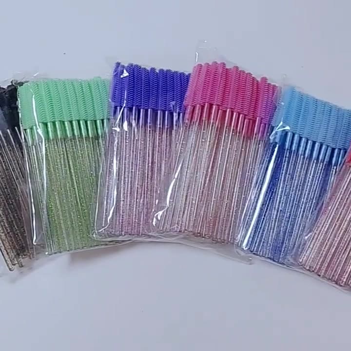 50/100pcs Eyelash Brush Silicone Gel Mascara Wands Applicator Spoolers Lashes Extension Cosmetic Brushes Makeup Tool Accessories