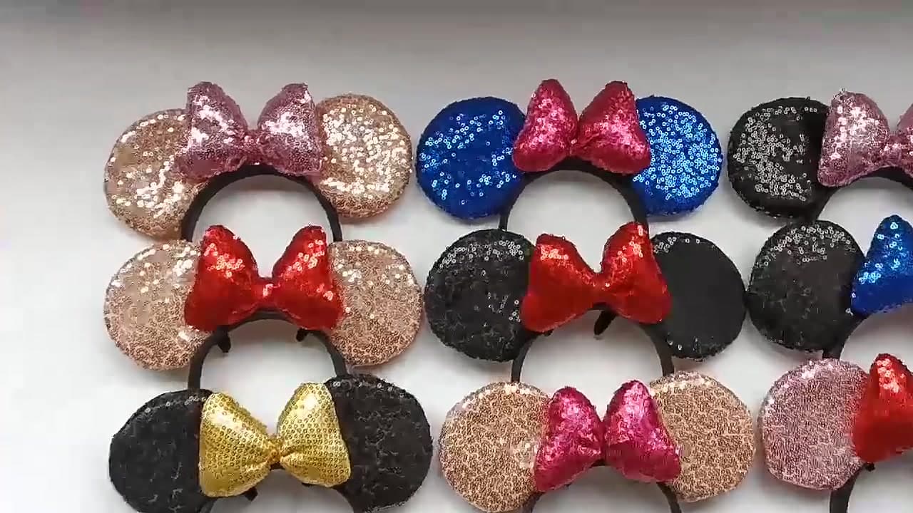 Big Size Classic DOT Bow Mouse Ears Headband Women Party Girl Hairband Hot Festival Park Trip DIY Hair Accessories