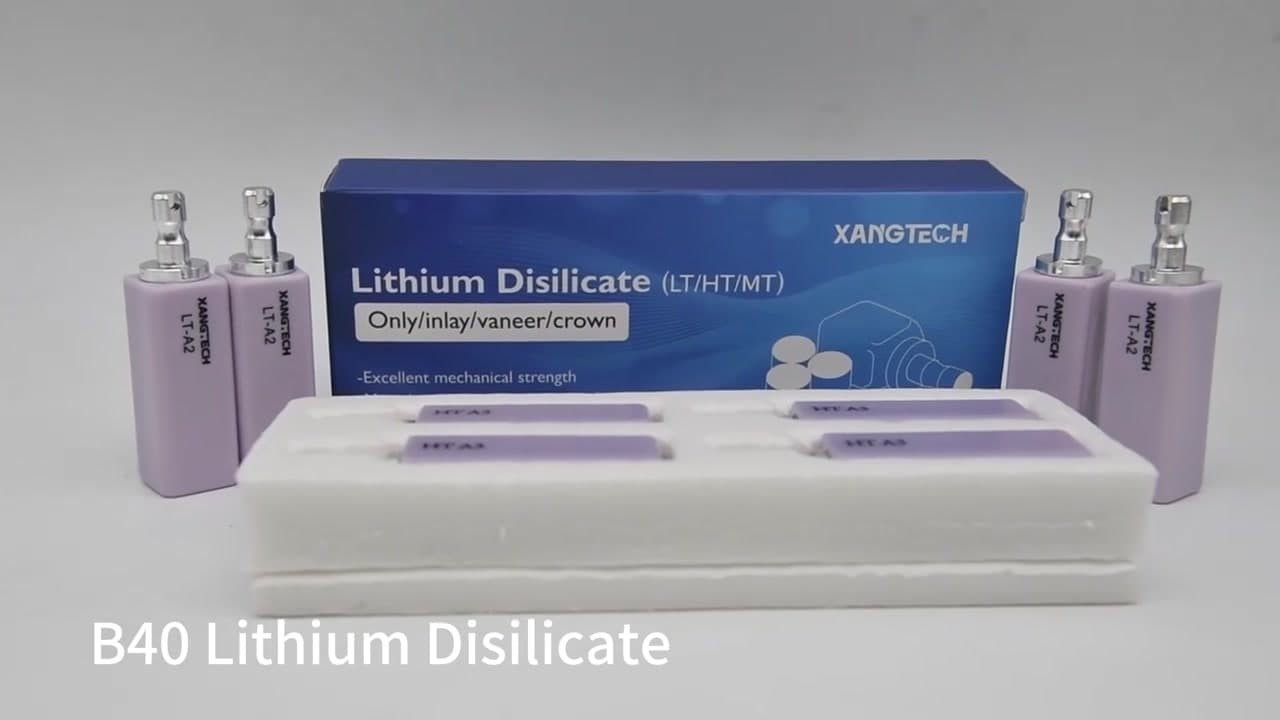 XANGTECH Dental Glass Ceramic Lithium Disilicate Blocks B40 Emax HT/LT A1 A2 A3 Colors High Quality